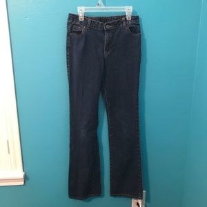 Dark Blue Denim Low-Rise Bootcut Jeans